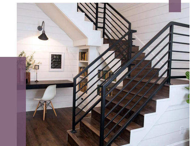 Перила для лестницы в доме в Троицке от 7475 руб. — ПРОЛЁТ-Трц