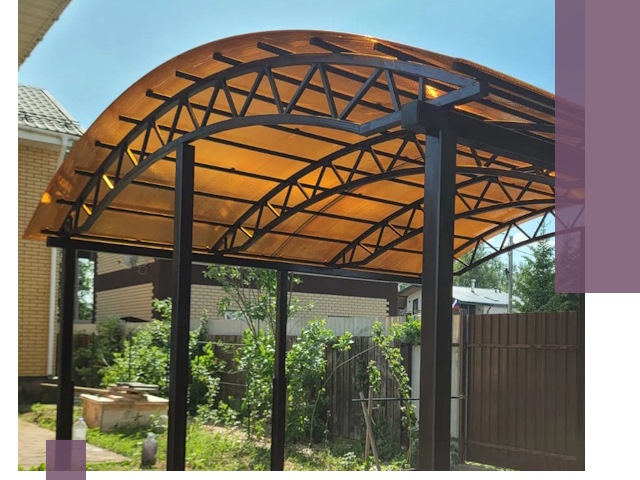 Изготовление навесов под ключ в Троицке из качественных материалов