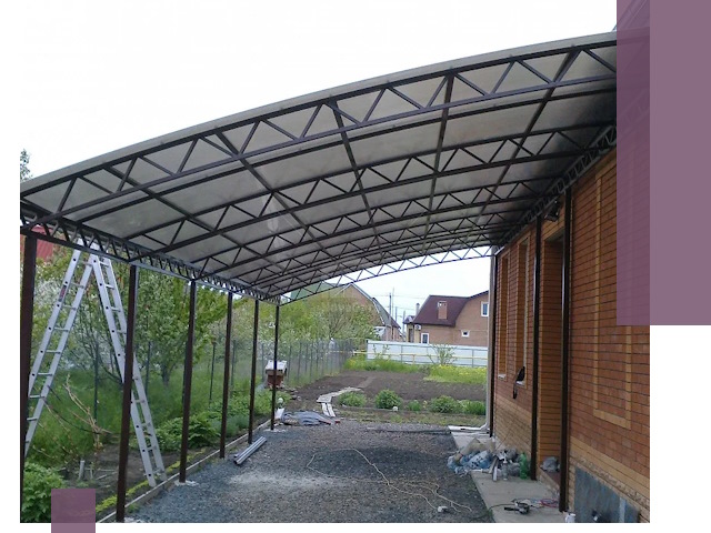 Профессиональный монтаж навесов под ключ в Троицке