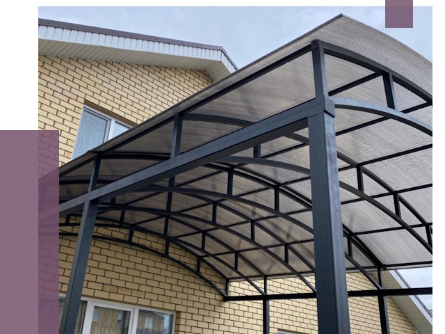 Монтаж козырьков в Троицке от 11600 руб. | ПРОЛЁТ-Трц