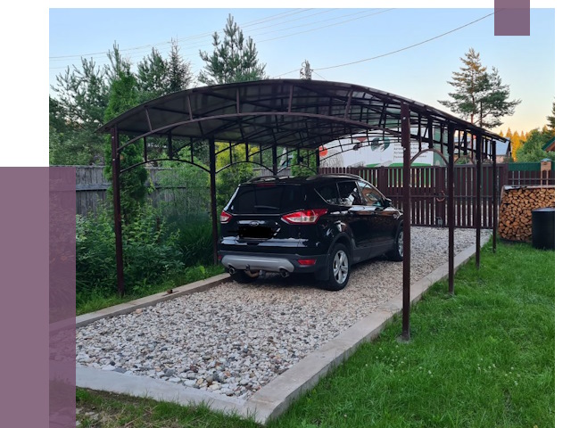 Навесы для автомобиля в Троицке от 13250 руб.  | ПРОЛЁТ-Трц