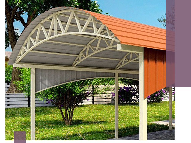 Навесы из профнастила под ключ в Троицке — установка и монтаж