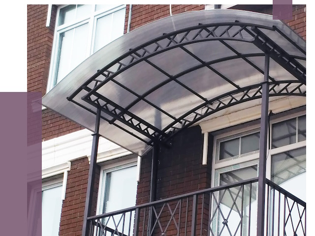 Козырьки над балконом в Троицке от 8713 руб.  | ПРОЛЁТ-Трц