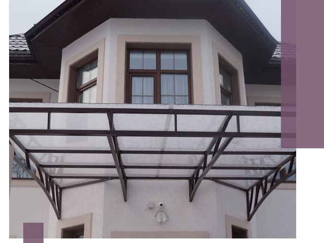 Козырьки из поликарбоната под ключ в Троицке