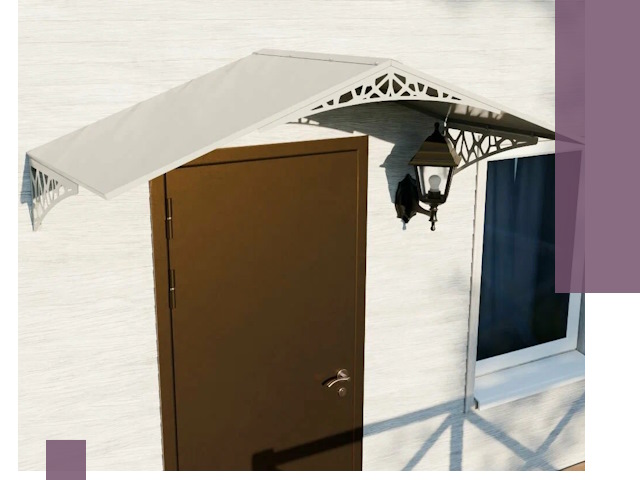 Металлические козырьки на входы и террасы в Троицке