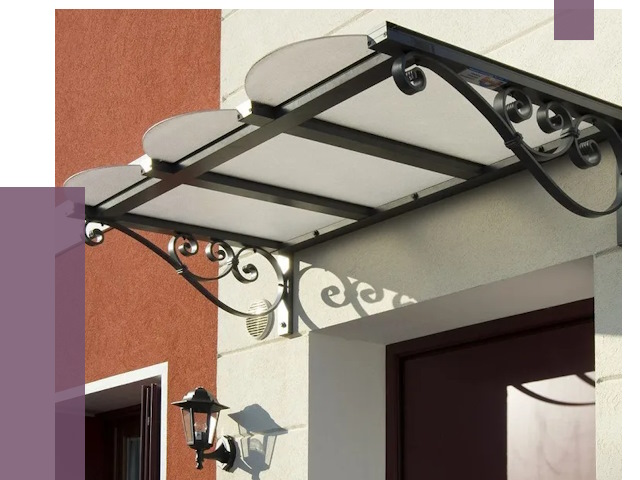 Односкатные козырьки в Троицке от 8455 руб.  | ПРОЛЁТ-Трц