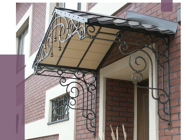 Двускатные козырьки в Троицке под ключ от 12889 руб.