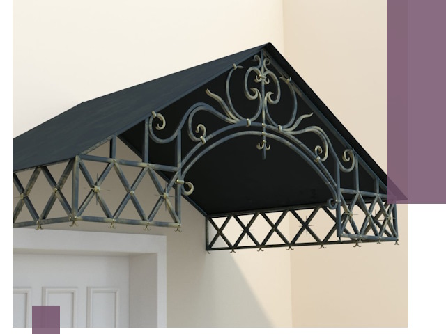 Двускатные металлические козырьки под ключ в Троицке