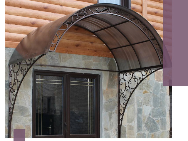 Арочные козырьки под ключ в Троицке: изготовление и монтаж